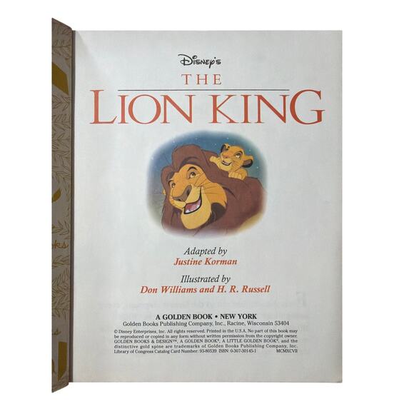 Disney's The Lion King a Little Golden Book Hardcover Vintage Children's Book - Picture 3 of 4